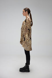 Printed Leopard Back Slit Shirt