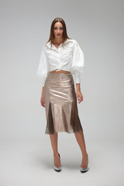 Oxide leather skirt