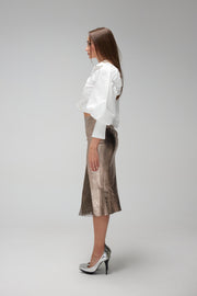 Oxide leather skirt