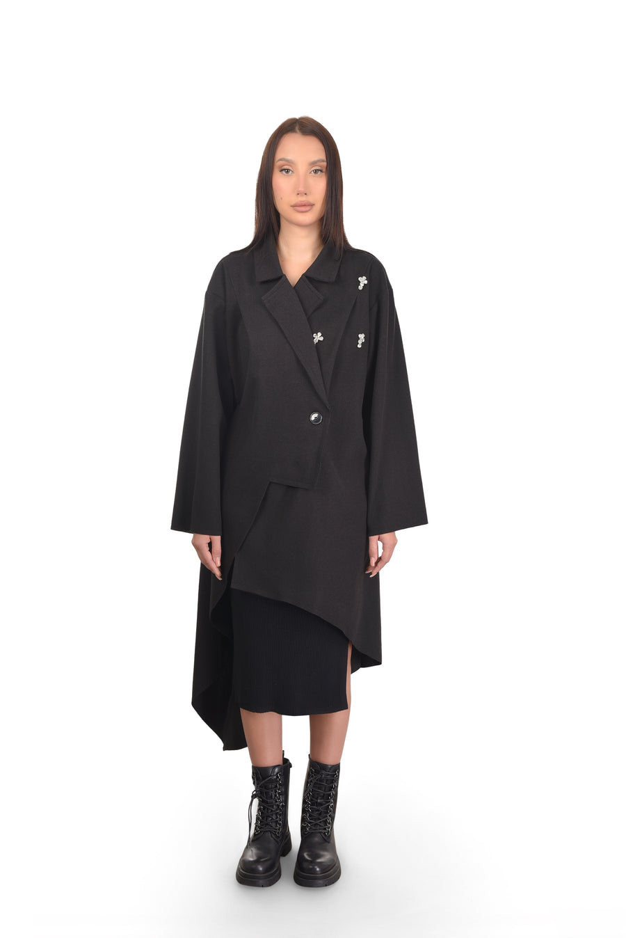 The Asymetrical Black Diamond Coat