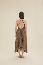 Brown Lace Sleeveless Maxi Dress