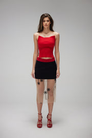 Red Knitwear Sleeveless Top