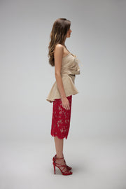 Red Dantel Skirt