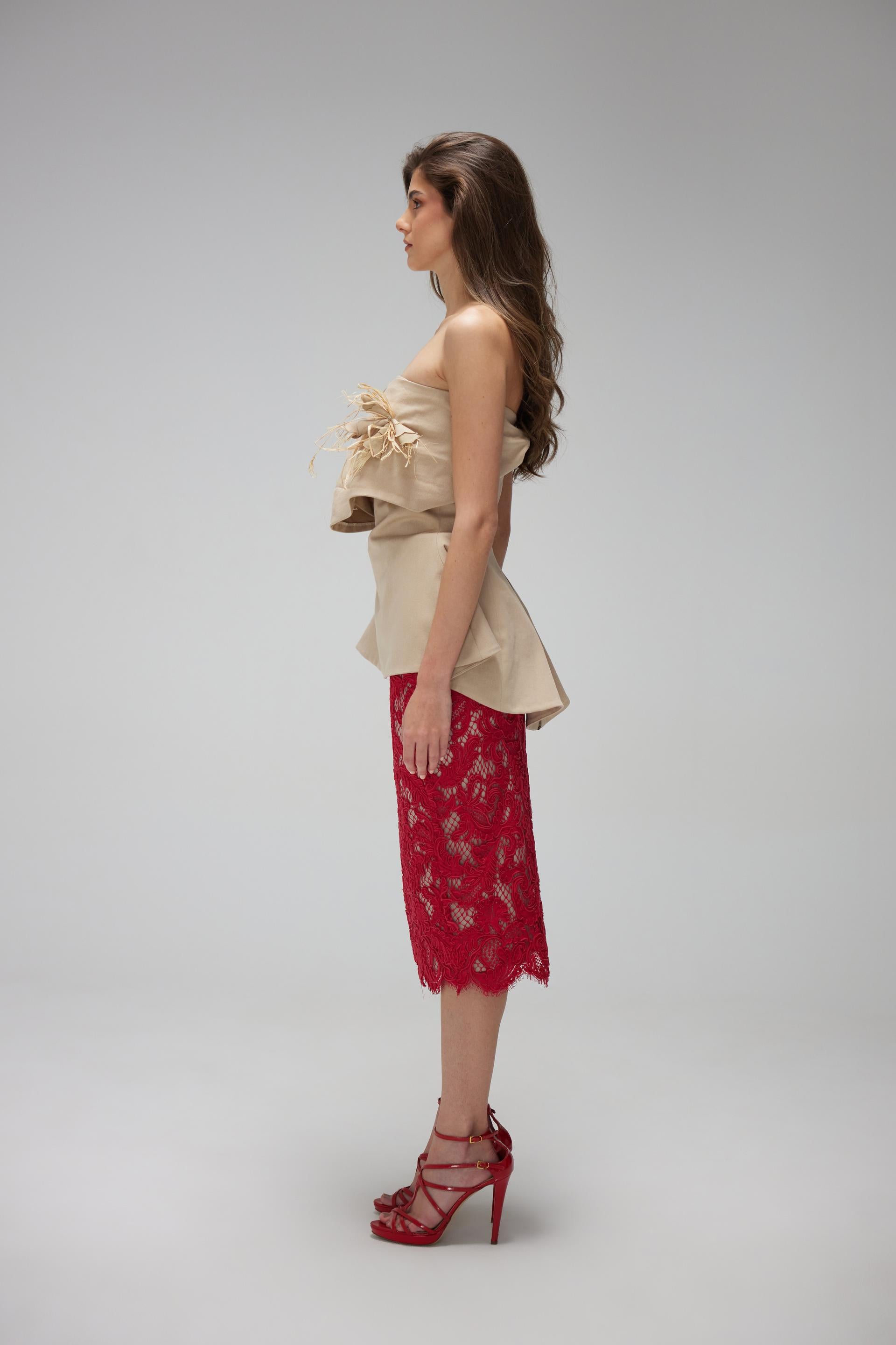 Red Dantel Skirt