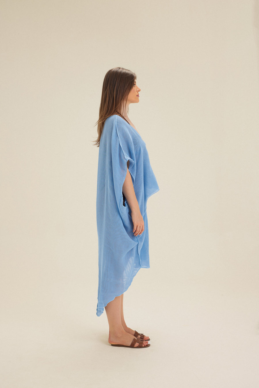 Blue Linen Beach Dress